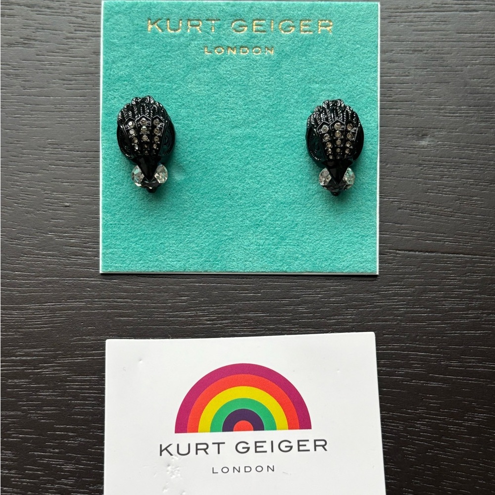 Kurt Geiger London - Black Eagle Stone Stud Earrings NWT - Picture 7 of 9